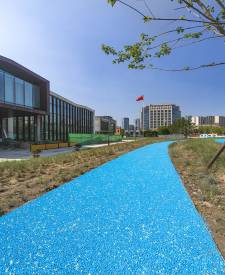 上海普陀云嶺東路藍色膠粘石項目 上海普陀云嶺東路藍色膠粘石項目